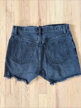 Abercrombie & Fitch Washed Black High-Rise Denim Cutoff Shorts